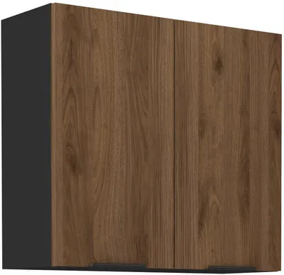 Produktbild von Küchenoberschrank TOVA - Breite 80 cm, Okapi-Nussbaum/Schwarz