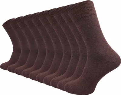 Produktbild von Gawilo  PREMIUM Baumwollsocken ohne drückende Naht | extra weich gekämmte Baumwolle | Damen & Herren (10 Paar), Braun / 39 - 42