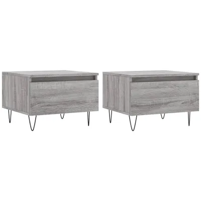 Produktbild von vidaXL Couchtische 2 Stk. Grau Sonoma 50x46x35 cm Holzwerkstoff