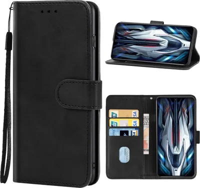 Image de Coque König Design compatible avec le Xiaomi Redmi K50, en simili cuir, pour téléphone portable - Étui de téléphone noir