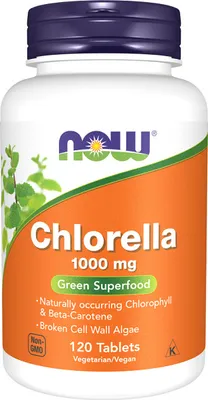 Produktbild von Chlorella 1000 mg 120 Tabletten Now Foods