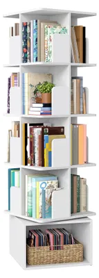 Immagine prodotto di VASAGLE - Collezione Custos: Libreria girevole, scaffale portaoggetti con 5 ripiani