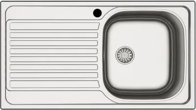 Immagine prodotto di Lavello incasso cucina acciaio 86x50 cm una vasca e gocciolatoio sinistro MP861VSX