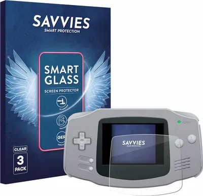 Produktbild von 3x Savvies Schutzglas Folie für Nintendo Gameboy Advance GBA 9H Panzer Schutzfolie Glas Displayschutz klar transparent