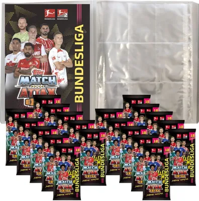 Produktbild von Topps Match Attax EXTRA 2022/23 - 1 Leere Sammelmappe + 20 Booster