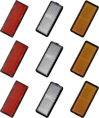 Produktbild von 9 Stück Reflektoren aus Kunststoff, Warnaufkleber, Nachtzubehör, geeignet für Fahrräder, Motorräder und Helme.