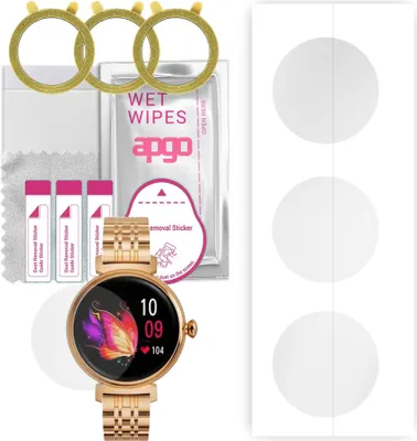 Produktbild von apgo 3 Stück Schutzfolie, klar, kompatibel mit Rubicon RNCF21 Smartwatch, Hydrogel Displayschutzfolie mit Positionierhilfe, Displayfolie, robust und kratzfest