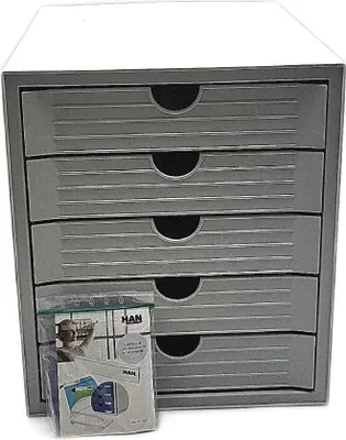 Produktbild von Ladenbox Han 1450 5 Schubladen Grau geschlossen