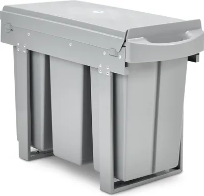 Image de SVITA Poubelle encastrable Armoire basse 30L avec 3 compartiments Tri sélectif Poubelle