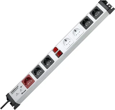 Produktbild von Kopp POWERversal, Drinnen, Typ F, IP20, Schwarz, Grau, Rot, Weiß, 7 AC-Ausgänge, 3600 W
