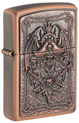 Produktbild von Zippo Feuerzeug Limited Edition Pirate Skull Rustic Bronze Benzin