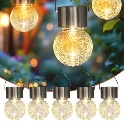 Produktbild von Spetebo 5x LED solární závěsné světlo - zahradní dekorativní solární světlo Zahradní světlo Závěsná lampa Teplá bílá