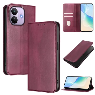 Produktbild von Handyhülle für Xiaomi Redmi Note 17 Pro 5G, Vintage Leder RFID Schutz Kartenfach Standfunktion Magnetische Klapphülle Rot