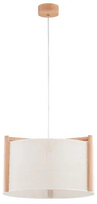 Immagine prodotto di Lampada a sospensione LEIDI in legno chiaro e bianco, 1xE27x15W, legno, dimensioni: 105x47x47 cm, IP20, Alfa