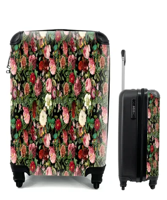 Produktbild von MuchoWow® Koffer Handgepäck Trolley Rollkoffer Kleine Reisekoffer mit 4 Rollen - Blumen - Rosen - Muster - Cabin Size < 55x40x23 cm & 55x40x20 cm - Fotokoffer - Kabinenkoffer - Boardgepäck - Reise-Box - Reisekoffer - Reisegepäck - Koffer mit Bild - Trolley für Kinder