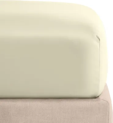 Zdjęcie produktu dla Prześcieradło bawełniane satynowe 160x200x30 Ecru z gumką - OEKO-TEX® Standard 100