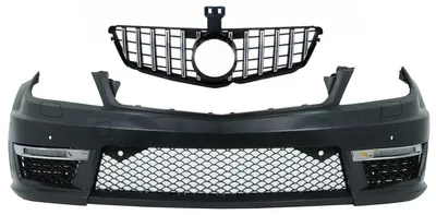 Imagen del producto de Parachoques delantero para Mercedes W204 12+, estilo C63, con parrilla delantera de diseño GT-R.
