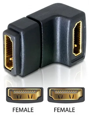 Image de DELOCK Adaptateur HDMI A -> A Bu/Bu 90° en bas