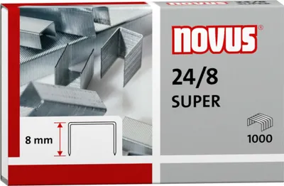 Produktbild von Novus Heftklammern 24/8 SUPER 1.000 Stück, Schenkellänge 8 mm