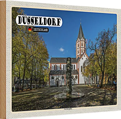 Produktbild von Holzschild Städte Düsseldorf Gerricusplatz Baustil 30x20cm