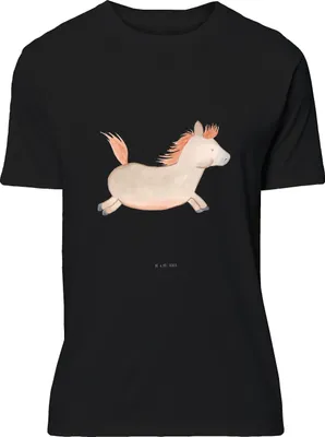 Produktbild von Mr. & Mrs. Panda T-Shirt Pferd Springen - Schwarz - Geschenk, Tshirt, Baumwoll, S, Bauernhof, Pony, Stall, Reiten, Pferdestall, Pferde, Shirt, Jersey-Shirt