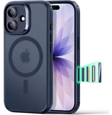 Immagine prodotto di Custodia per iPhone 17 con controllo della fotocamera e tecnologia MagSafe, colore blu opaco, protezione militare