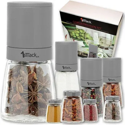 Immagine prodotto di Set di 4 macina pepe grigi da 140 ml