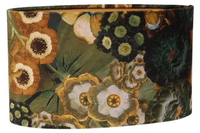 Image de Abat-jour de 30 cm, motif floral, couleur verte, en tissu