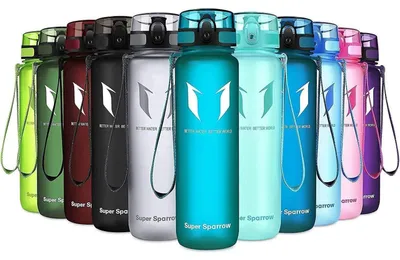 Produktbild von Trinkflasche Tritan Wasserflasche BPA-frei 1000 ml Seeglas
