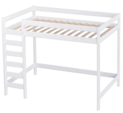 Produktbild von Kinder Hochbett 90x200 Elefanti weiß, Höhe 160 cm mit Lattenrost