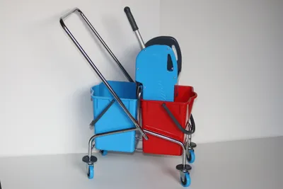 Produktbild von CleanSV Reinigungswagen 2 x 18 Liter Eimer, Presse, Deichsel