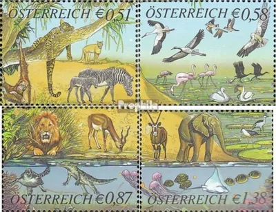 Produktbild von Briefmarken Österreich 2002 Mi 2381-2384 (kompl.Ausg.) gestempelt Tiergarten Schönbrunn