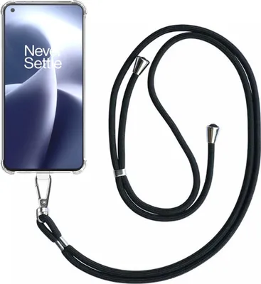 Produktbild von Handytasche passend für OnePlus Nord 2T Transparent ShockProof mit abnehmbarem Universal-Telefon-Lanyard - Cover Case Silikon ShockProof mit Lanyard - Smartphonics