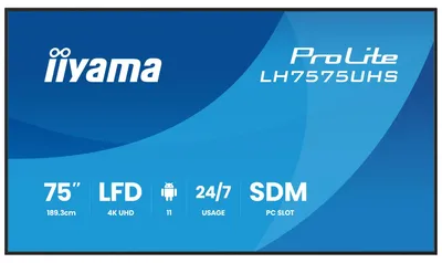 Produktbild von IIYAMA 189.3cm(75") LH7575UHS-B2AG 16:9 3xHDMI+DP+2xUSB (Speditionsversand)