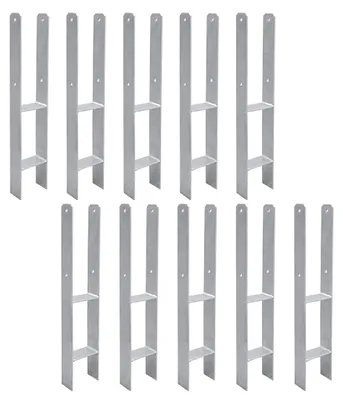 Produktbild von Ikodm Pfostenanker H-Anker Set 10 Stk, 600 mm, 91 mm Stabile Bodenverankerung für Zaun, Pergola, Carport und Gartenbau