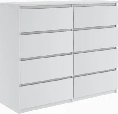 Produktbild von Schöne moderne Kommode mit 8 Schubladen 120 cm Sideboard Schrank: Weiß