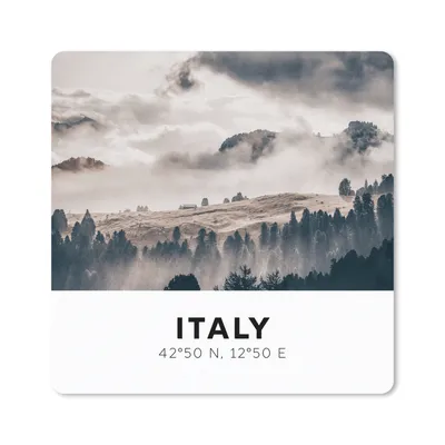 Produktbild von MuchoWow® Mauspad Mousepad Italien - Nebel - Landschaft 30x30 cm - Mousepads - Maus Mat - Pad - Mausunterlage - Gaming
