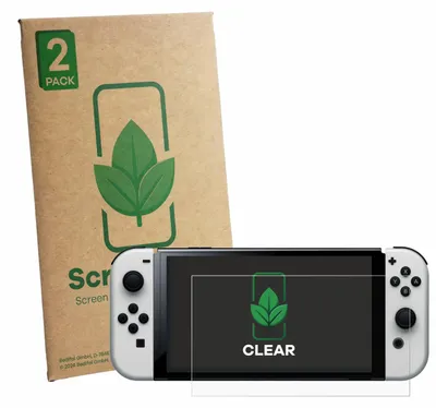 Produktbild von 2x ScreenLeaf Schutzfolie für Nintendo Switch OLED-Modell Displayschutz Display Schutz Folie Klar Transparent