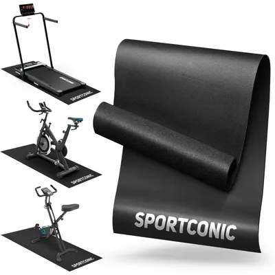 Produktbild von Bodenschutzmatte Laufband Fitnessgeräte Trainingsmatte - 140 x 60 cm - Rutschfest - Für Laufbänder, Hometrainer und Crosstrainer