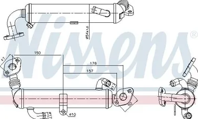 Produktbild von NISSENS 989434 AGR Kühler für OPEL Corsa C Schrägheck (X01) Abgasrückführung