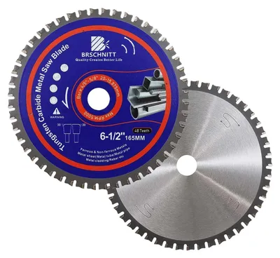 Image de Lame de scie circulaire pour métaux, 184 mm, 48 dents, carbure de tungstène (TCT), lot de 2, pour acier, aluminium, cuivre, acier de construction