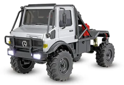 Image de Amewi Mercedes-Benz Unimog U4000, modèle réduit tout-terrain 4x4, échelle 1:18, prêt à l'emploi, couleur grise