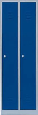 Produktbild von Spind Garderobenschrank Kleiderspind 180 x 60 x 50cm grau/Blau 2 Abteile 510121
