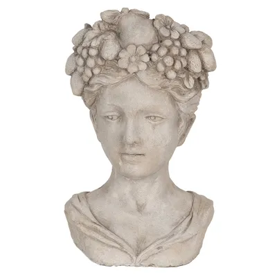 Immagine prodotto di Vaso da fiori per interni Clayre & Eef Testa 22x21x35 cm Pietra grigia