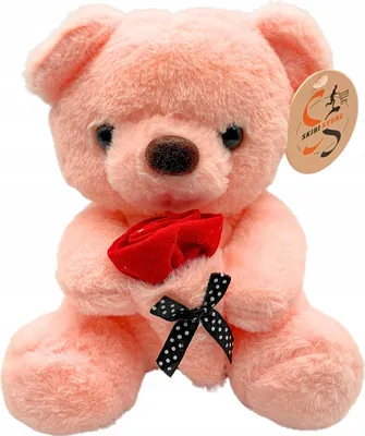 Image de Ours en peluche pour la Saint-Valentin Ours en peluche unique avec rose 25 cm