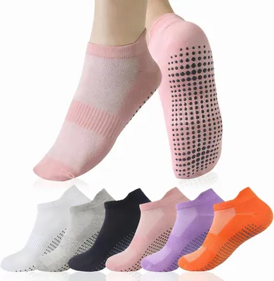 Obrázok produktu pre Jógové ponožky dámske 6 párov, EU 36-41, bavlna, protišmykové, pre Pilates