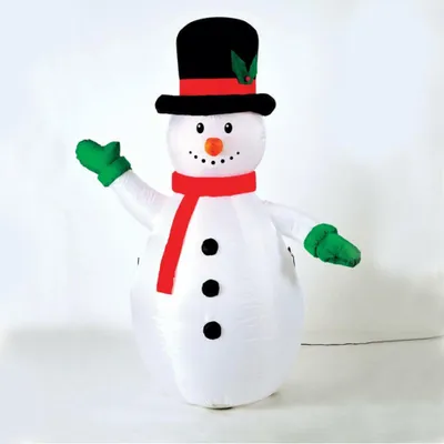 Produktbild von ACA Beleuchtete aufblasbare Schneemann-Dekoration mit LED-RGB-Beleuchtung, Netzteil, Schutzart IP44, 180 cm, 2 m grünes Stromkabel, X07003439