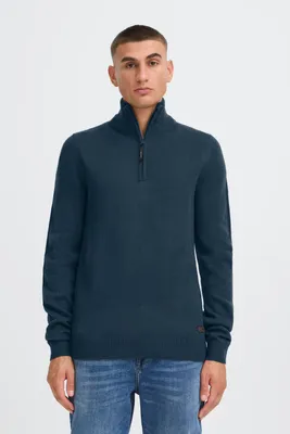 Image de !SOLID SDBATIK Pull-over pour homme à col roulé, maille grossière, coupe classique