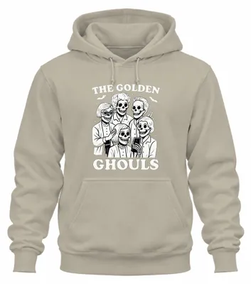 Obrázok produktu pre Golden Ghouls Skeleton Senior Parody Retro Halloween vintage Uni mikina s kapucňou, Nature, S