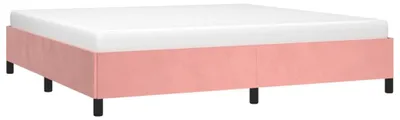 Image de vidaXL Cadre de lit sans matelas rose 200x200 cm velours